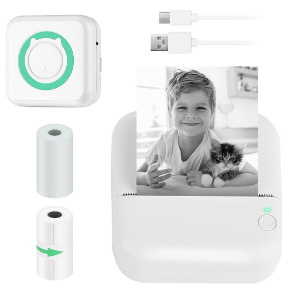 Moclever Wireless Thermal Printer Portable Mini Sticker Maker Machine Rechargeable Inkless Photo Printer for Printing Label Journal Study Notes Memo Photos, Blue