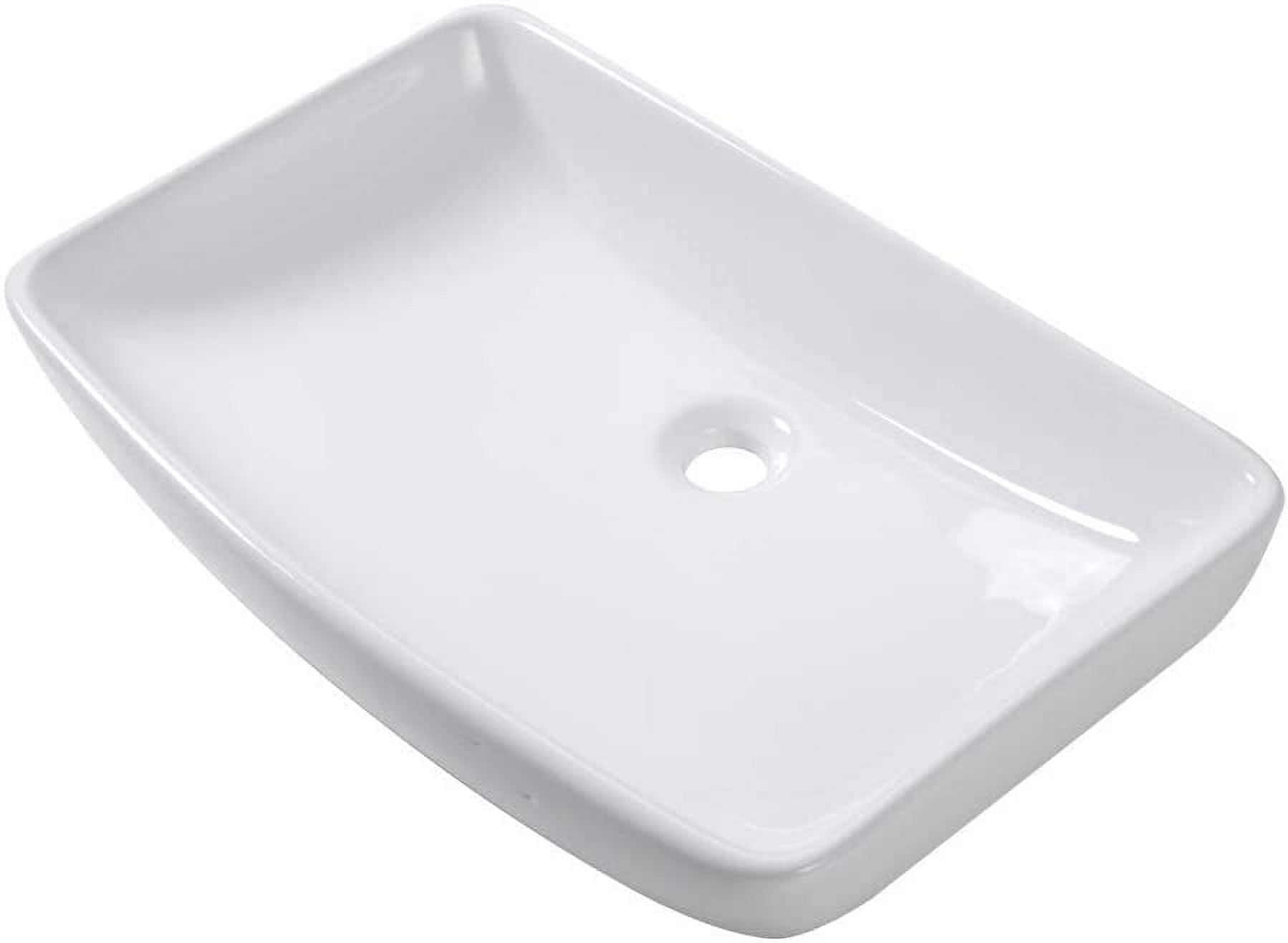 Mocoloo 24-Inch Curved Modern Rectangular Ceramic Vessel Bathroom Sink ...