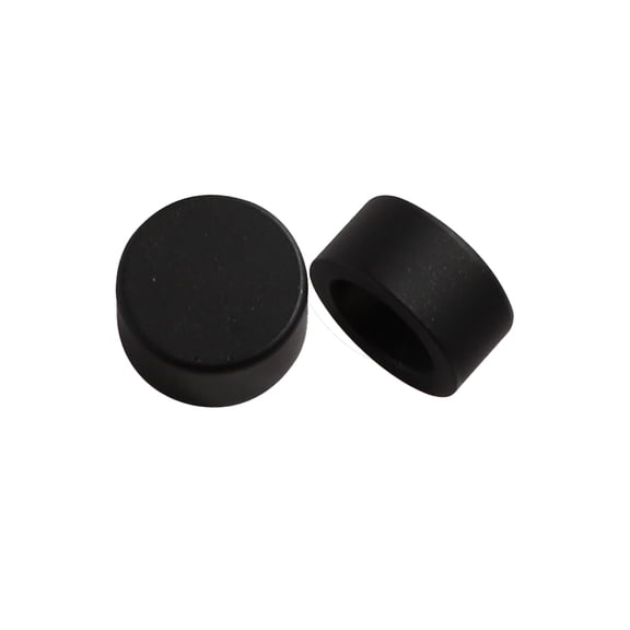 Mocoloo 2pcs Black Round Flat Curtain Rod Finials End Caps for 1 Inch Rods M-C-05B-C