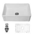 thumbnail image 1 of Mocoloo 30"x18"x10" Rectangular Single Bowl White Farmhouse Kitchen Ceramic Sink, 1 of 6
