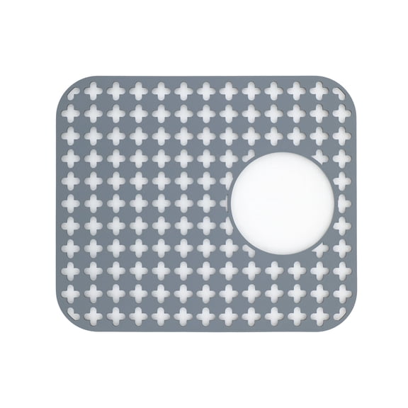Mocoloo Silicone Sink Mat Kitchen Sink Protectors for Kitchen Sink, 14"x 11" Sink Mat Grid Non-Slip Folding Sink for Bottom of Farmhouse Stainless Steel Porcelain Sink Pad, Cross Cutout Pattern