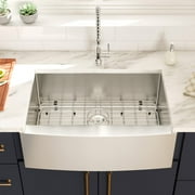 Mocoloo Stainless Steel Farmhouse Kitchen Sink 30 Inch Single Bowl Apron Front Farm Sink 16-Gauge Undermount Farmhouse Kitchen Sink