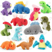 Mocoosy 12 Pack Dinosaur Plush Toy Set, Mini Dinosaur Stuffed Animals Bulk for Kids, Dinosaur Plush Party Favors, Plush Keychain Goody Bag Fillers for Girls Boys Dinosaur Birthday Supplie Easter