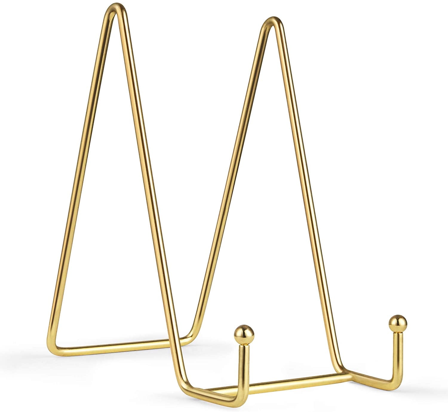 Mocoosy 2 Pack 6 Inch Gold Plate Stands for Display, Metal Square Wire Easel Stand, Plate Holder Display Stands, Picture Frame Stands for Display Photos, Decorative Platter, Plaques and Table Arts