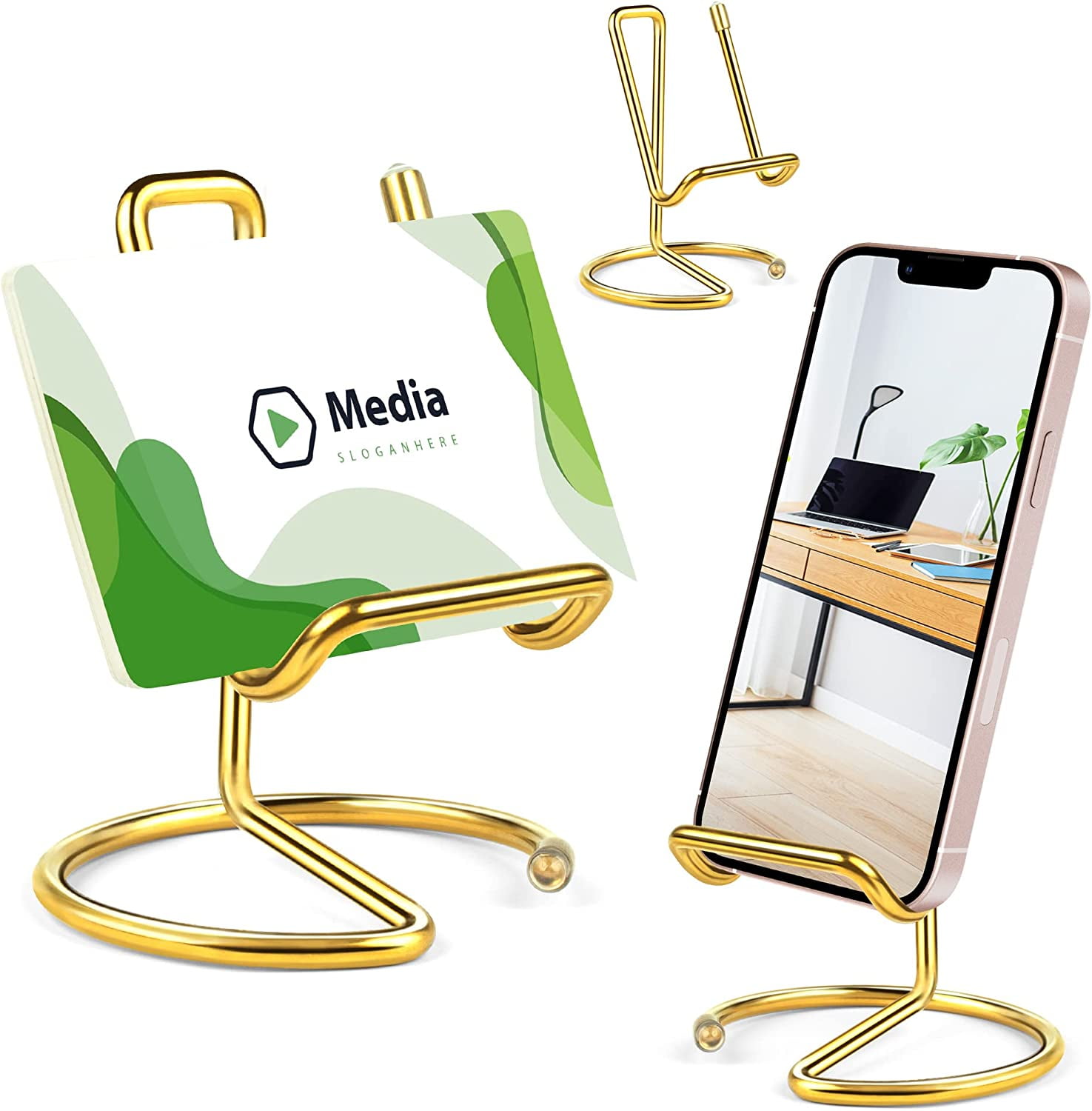 Mocoosy 3 Pack Plate Standfor Display Gold Metal Stand Display