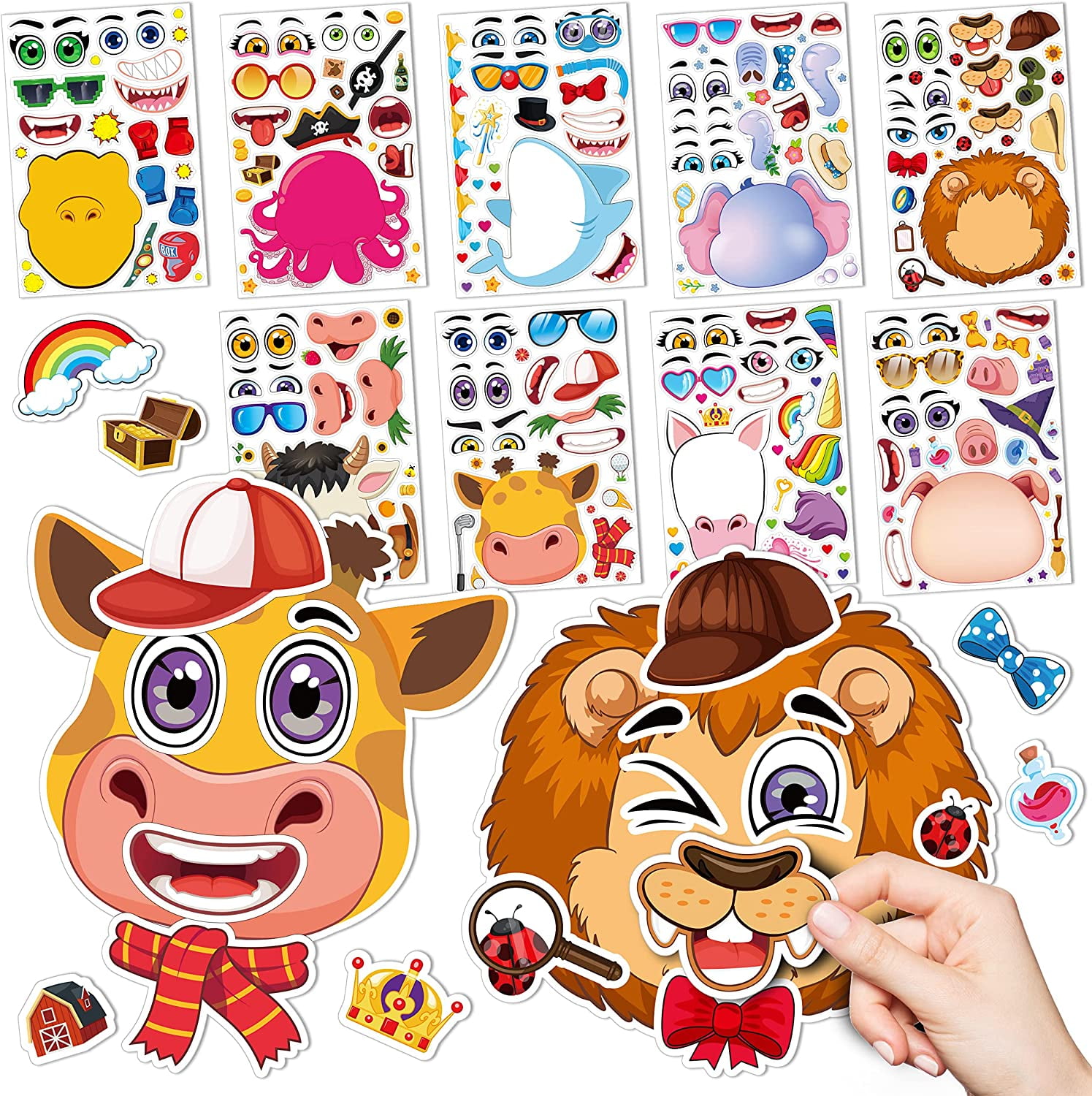 Make a Sticker for Kids, 36 Sheets Make an Animal Stickers, Make Your Own  Stickers Decals for Birthday Party Favors, Boys Girls School Reward
