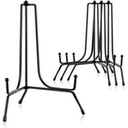 Mocoosy 4 Pack 8 Inch Improved Anti-Slip Plate Stands for Display, Plate Holder Display Stand, Picture Frame Holder Stand, Black Iron Easel Stands for Photo, Decorative Plate, Tablets and Table Art
