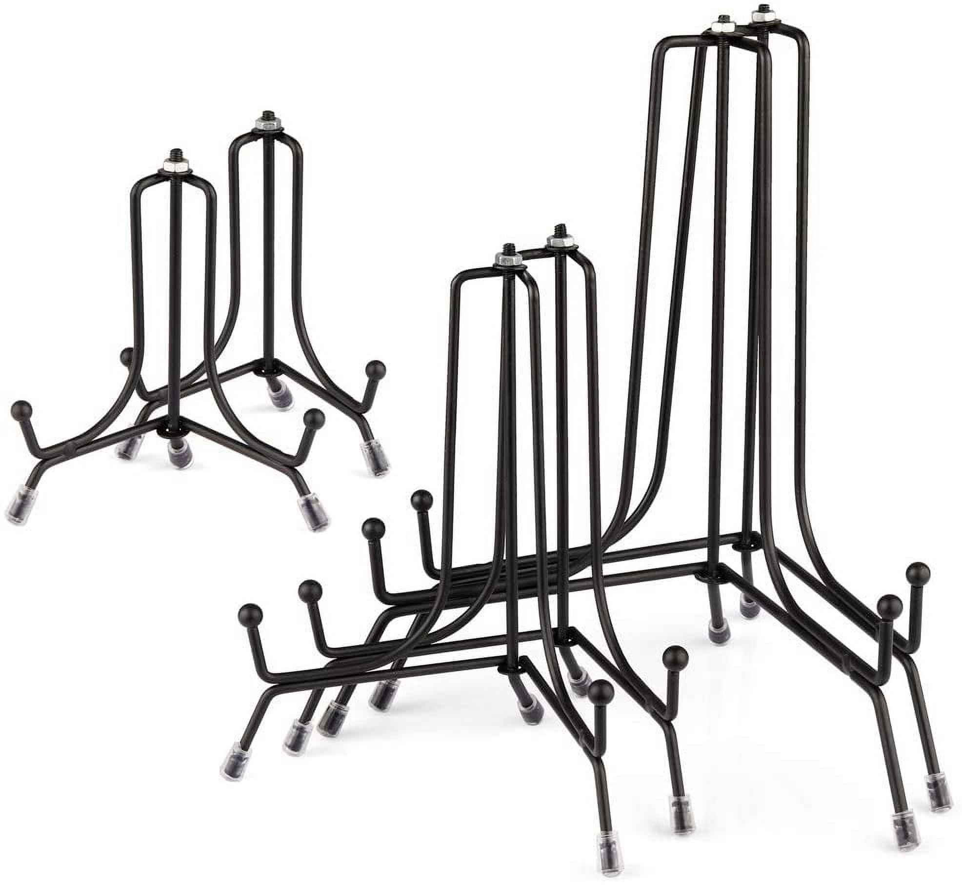 Black Iron Multi-Pack Plate Display Stands with Anti-Slip Covers