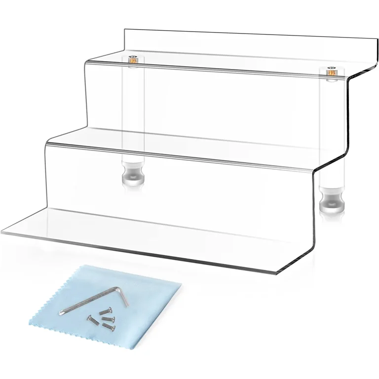 Sam & Nala Acrylic Shelf Sticker Display, Sticker Holder Display Rack,  Crystal Clear Shelves a ndRailing to Provide Maximum Visibility for Your