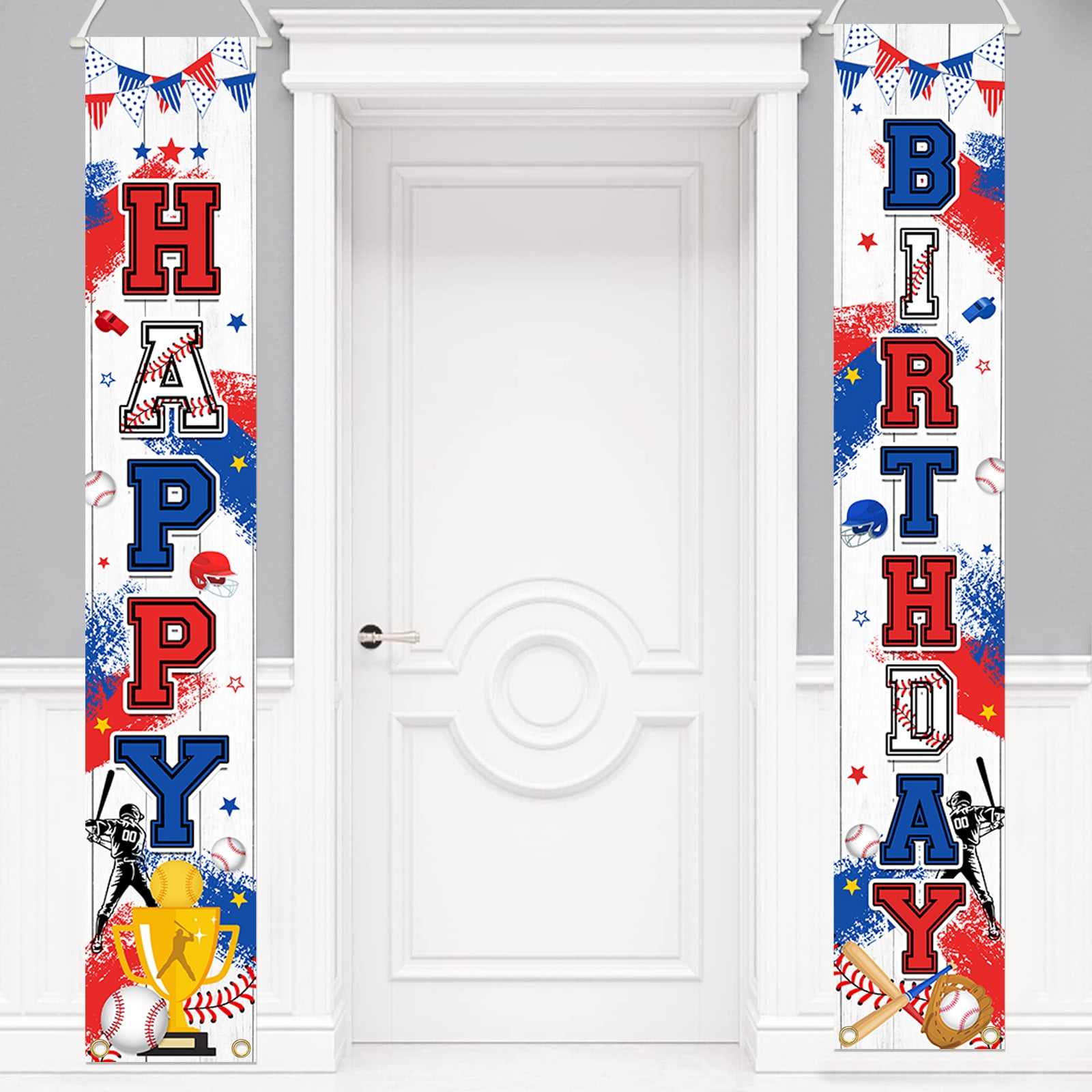 Mocsicka Baseball Birthday Banner Sports Theme Birthday Decirations Baseball Theme Party Banner for Birthday