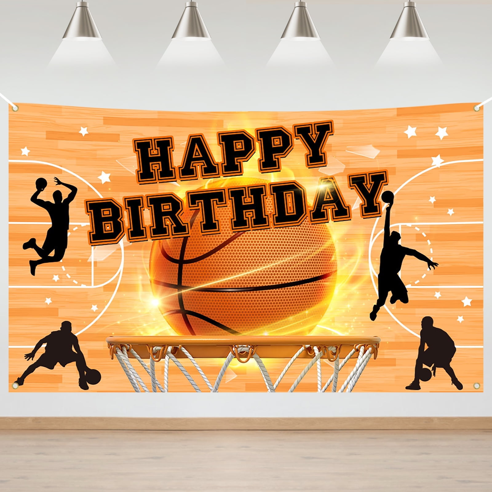 Mocsicka Basketball Birthday Backdrop Sports Theme Birthday Banner Basketball Photo Booth Background