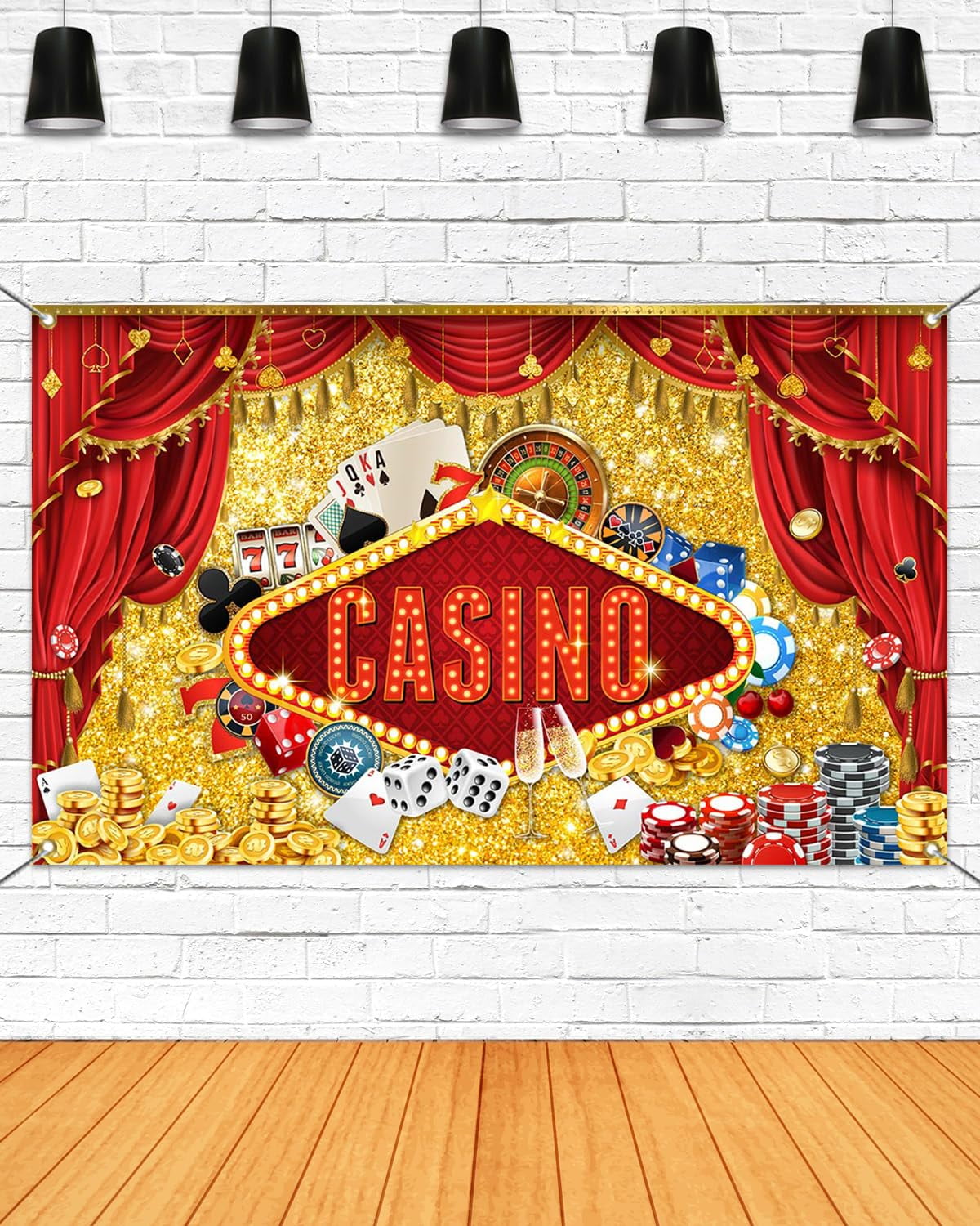 Lights Camera Action Backdrop Banner - 72x44 Inch Hollywood Party Decor For Movie Nights, Oscar Parties & Photo Booths - View #3
