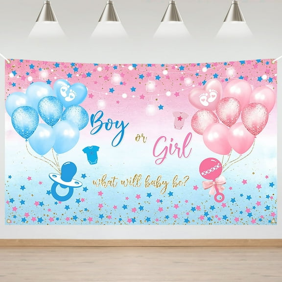 Mocsicka Pink Blue Gender Reveal Backdrop Balloon Gender Reveal Photography Background