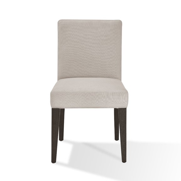 Mod 19 Inch Parson Style Dining Chair, Rubberwood, Set of 2, Light Gray