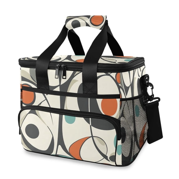 Mod Abstract Art Insulated Lunch Bag 15L Cooler Box for Women Men Work Camping Beach Travel