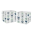 thumbnail image 1 of Mod Arrow Grey Navy Mint Fabric Storage Bins (Set of 2) by Sweet Jojo Designs, 1 of 2