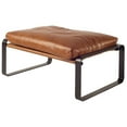 thumbnail image 1 of Mod Brown Leather Metal Base Ottoman, 1 of 3