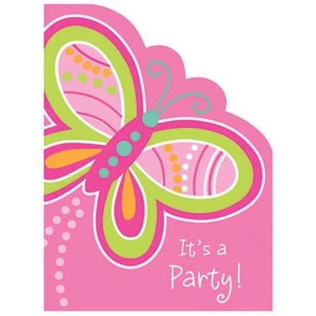 Mod Butterfly Invitations with Glitter