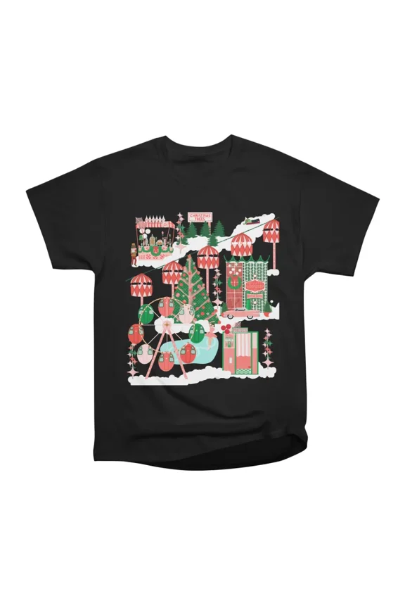 Mod Christmas Street Fair T-Shirt Tee Gift For Him Merch For Her Apparel For Friend
