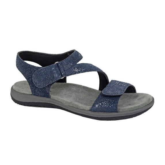 Mod Comfys Womens Foil Print Suede Sandals