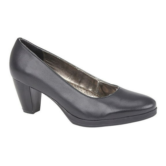 Mod Comfys Womens Plain Leather Heel Court Shoes