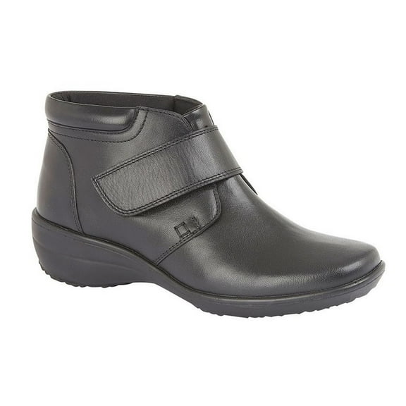 Mod Comfys Womens Wide Fit Softie Leather Ankle Boots