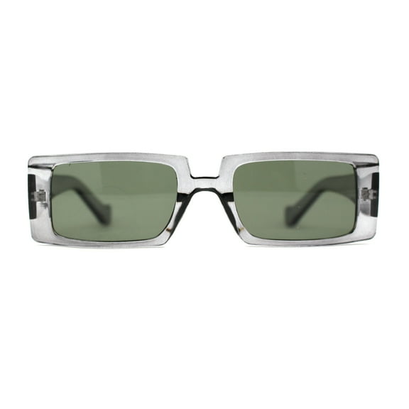 Mod Dad Shade Square Rectangle Plastic Retro Sunglasses Slate Green