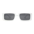 thumbnail image 1 of Mod Dad Shade Square Rectangle Plastic Retro Sunglasses White Black, 1 of 4