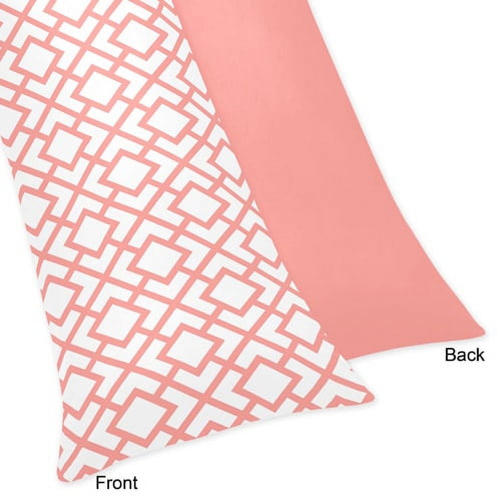 Mod Diamond Coral and White Collection Full Length Body Pillow Cover