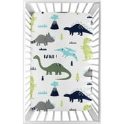 Mod Dinosaur Mini Fitted Crib Sheet by Sweet Jojo Designs