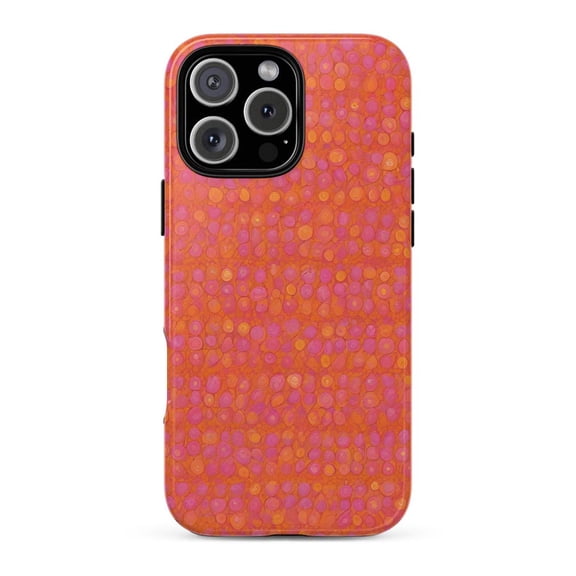 Mod Dots Retro Orange Design Case for iPhone 11 12 13 14 15 16 17 Pro Max Plus