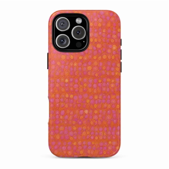 Mod Dots Retro Orange Design Case for iPhone 11 12 13 14 15 16 17 Pro Max Plus