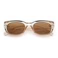 thumbnail image 1 of Mod Fashion Bevel Oval Rectangle Subtle Horn Rim Plastic Sunglasses Beige - Brown, 1 of 8