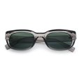 thumbnail image 1 of Mod Fashion Bevel Oval Rectangle Subtle Horn Rim Plastic Sunglasses Slate - Green, 1 of 8