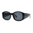 thumbnail image 1 of Mod Fashion Womens Thick Temple Plastic Rectangle Sunglasses All Black, 1 of 4