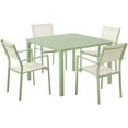 thumbnail image 1 of Mod Furniture Luna 5-Piece Modern Outdoor Patio Furniture Dining Set with All-Weather Aluminum Frames, 4 Sling Dining Chairs and 41" Square Slat Table - LUNADN5PCSL-MT, 1 of 8