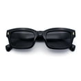 thumbnail image 1 of Mod Gentleman Style Hipster Narrow Thick Horn Rim Mod Sunglasses All Black, 1 of 7