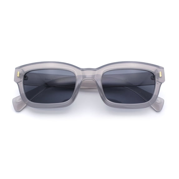 Mod Gentleman Style Hipster Narrow Thick Horn Rim Mod Sunglasses Grey - Black