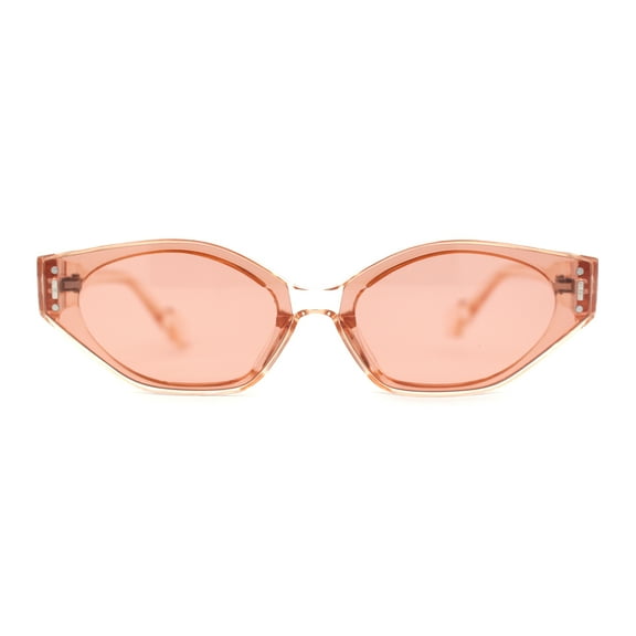 Mod Inset Lens Elegant Cat Eye Plastic Fashion Sunglasses All Pink