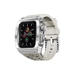 Mod Kit Stainless Steel Case for Apple Watch 45mm/44mm, Rugged Heavy Duty Metal Bumper Case, Protective Replacement Band for iWatch Series 4/5/6/7/8/9/SE/SE2