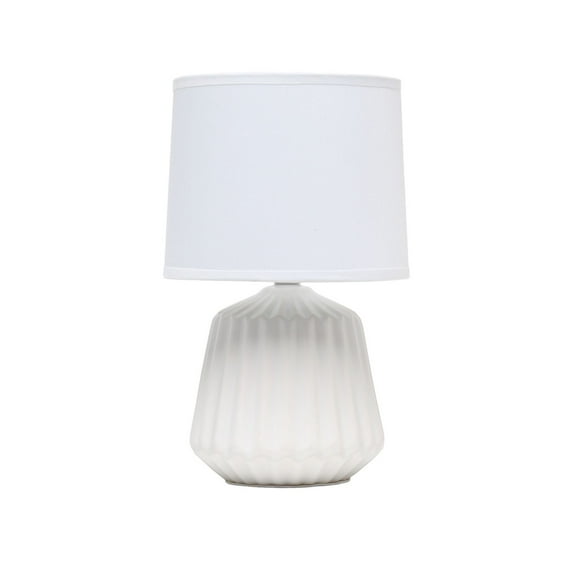 Mod Lighting and Decor 11.25" Off White Pleated Base Table Lamp
