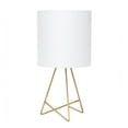 thumbnail image 1 of Mod Lighting and Decor Wired Base Table Lamp with Drum Shade - 13.5" - Gold and White, 1 of 9
