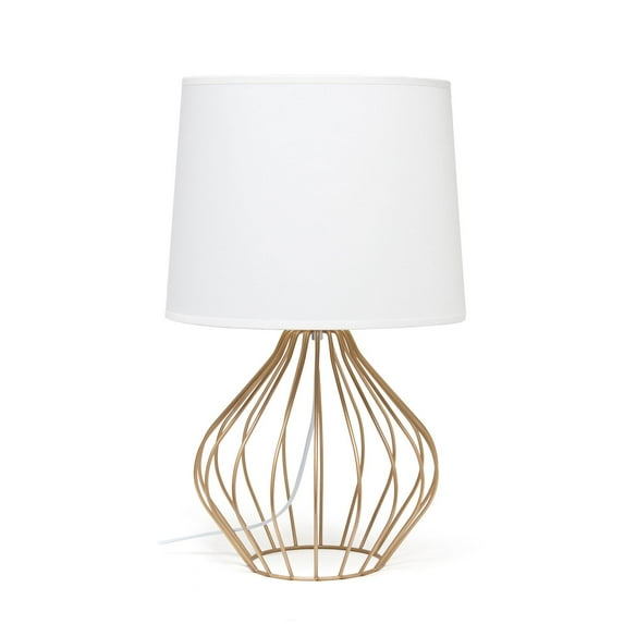 Mod Lighting and Decor Geometrical Wired Table Lamp with Tapered Shade - 19.75" - Bronze and White