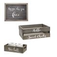 thumbnail image 1 of Mod Lighting and Decor 3 Piece Rustic Gray Large Wooden Rectangular Bathroom Set, 1 of 9