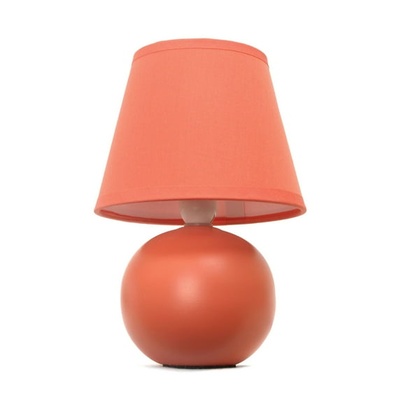 Mod Lighting and Decor 8.5" Orange Mini Ceramic Globe Table Lamp with Tapered Shade