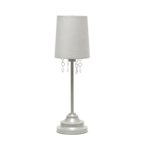 Mod Lighting and Decor Solid Table Lamp with Beaded Tapered Shade - Gray - 7.5"