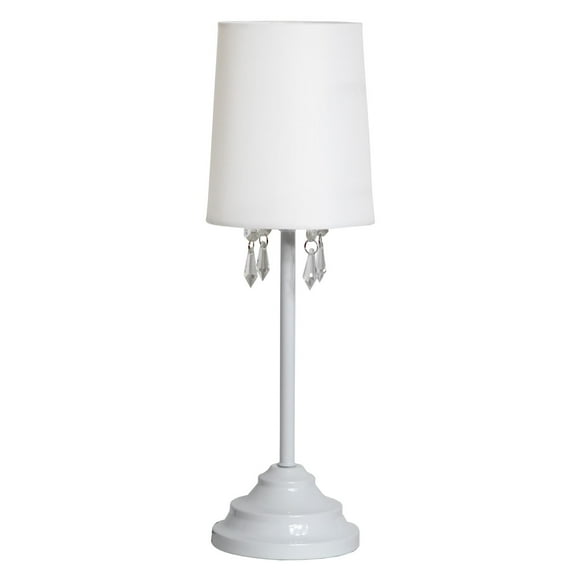 Mod Lighting and Decor Solid Table Lamp with Beaded Tapered Shade - White - 7.5"