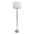 thumbnail image 1 of Mod Lighting and Decor Chrome-Finish Floor Lamp with Hanging Crystals Shade - 61.5" - Silver and, 1 of 4