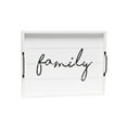 thumbnail image 1 of Mod Lighting and Decor "Family" Rectangular Wooden Accent Tray with Handles - 15.5" - White and, 1 of 8