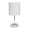 thumbnail image 1 of Mod Lighting and Decor Mini Table Lamp with Drum Shade - 11" - Silver and White, 1 of 6